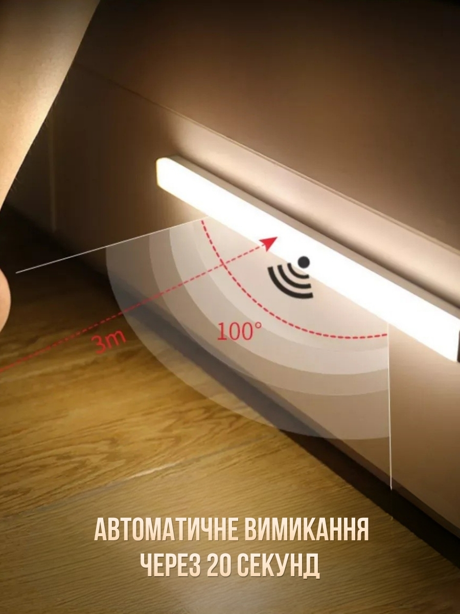 Набір LED-світильників з датчиком руху, 3 шт. фото 3
